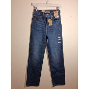 NWT Levi's Denim Blue Jeans Ribcage Straight Size 27x32